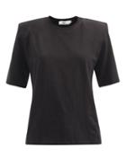 Ladies Rtw The Frankie Shop - Carrington Padded-shoulder Organic-cotton T-shirt - Womens - Black