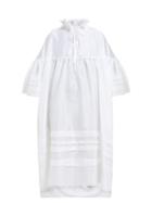 Matchesfashion.com Cecilie Bahnsen - Macy Ruffled Taffeta Midi Dress - Womens - White