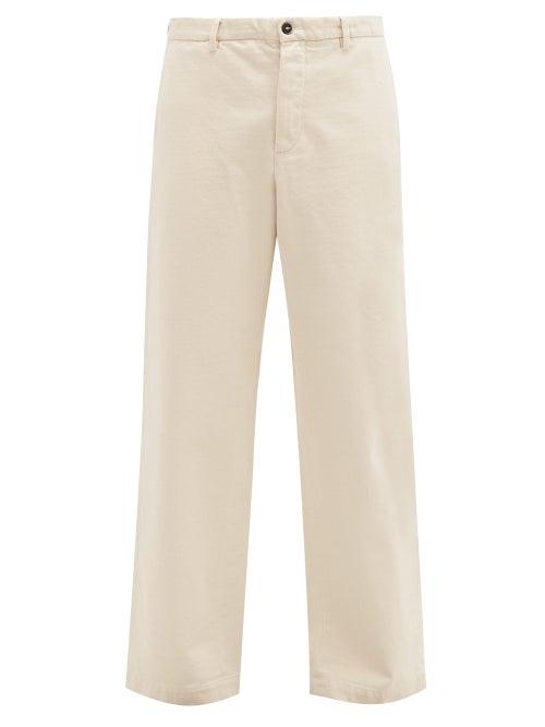 Matchesfashion.com Barena Venezia - Velier Straight Leg Cotton Twill Trousers - Mens - Cream