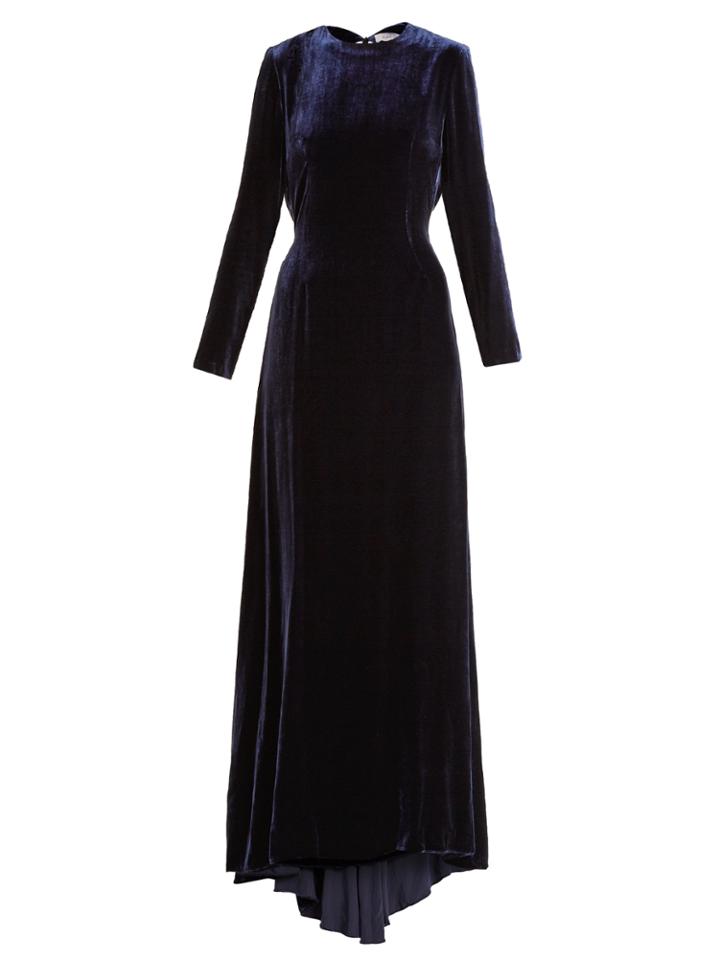 Racil Somerset Low-back Velvet Maxi Dress