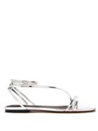 Matchesfashion.com Isabel Marant - Aldis Mirrored Leather Flat Sandals - Womens - Silver