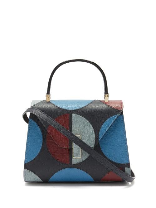 Matchesfashion.com Valextra - X La Doublej Iside Small Leather Bag - Womens - Navy Multi
