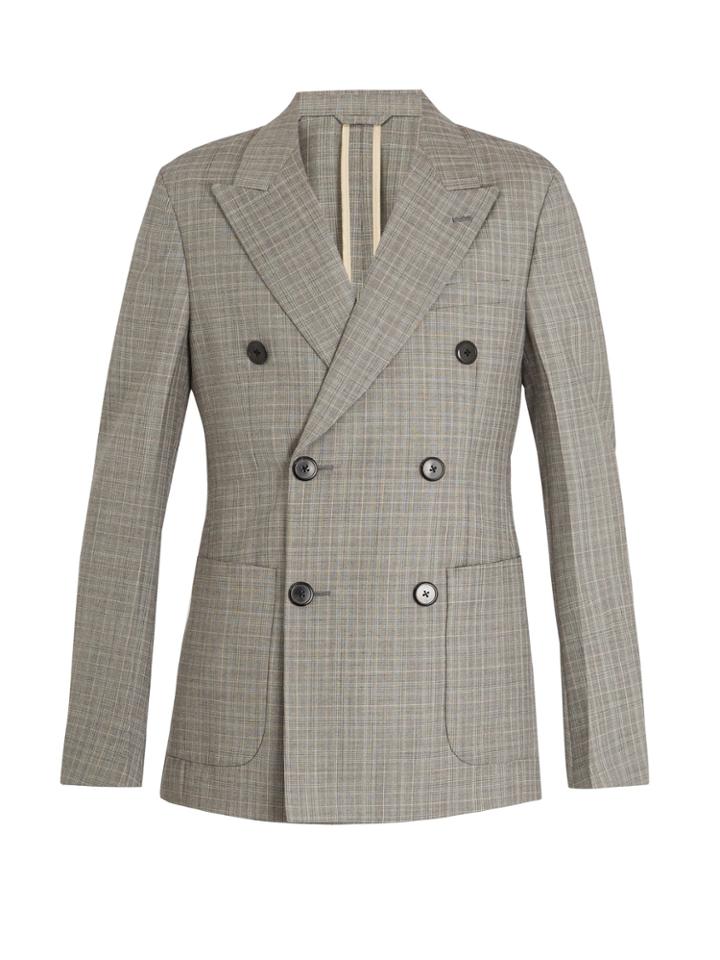 Prada Double-breasted Checked Wool-blend Blazer