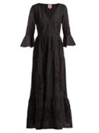 Matchesfashion.com Le Sirenuse, Positano - Bella Broderie Anglaise Cotton Dress - Womens - Black