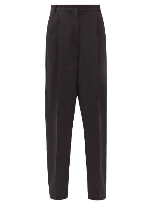 Matchesfashion.com Acne Studios - Peggerine High-rise Wool-blend Trousers - Womens - Grey