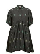 Matchesfashion.com Cecilie Bahnsen - Esther Hawthorn Floral Poplin Shirt Dress - Womens - Black Multi