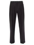 Matchesfashion.com Maison Margiela - Pinstripe Pvc Belt Wool Trousers - Mens - Grey