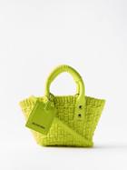 Balenciaga - Bistro Xxs Woven Faux-leather Basket Bag - Womens - Yellow Black