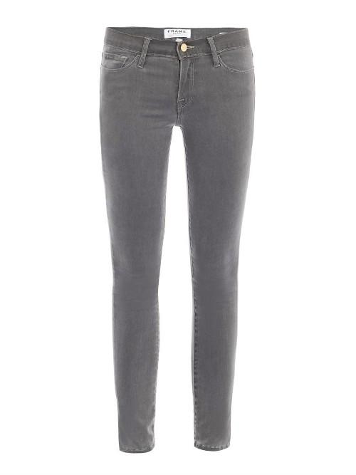 Frame Le Luxe Noir Mid-rise Skinny Jeans