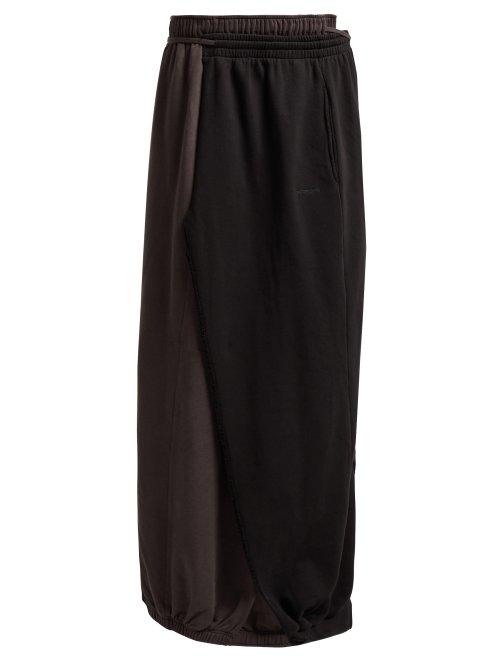 Matchesfashion.com Vetements - Wrap Around Cotton Maxi Skirt - Womens - Black