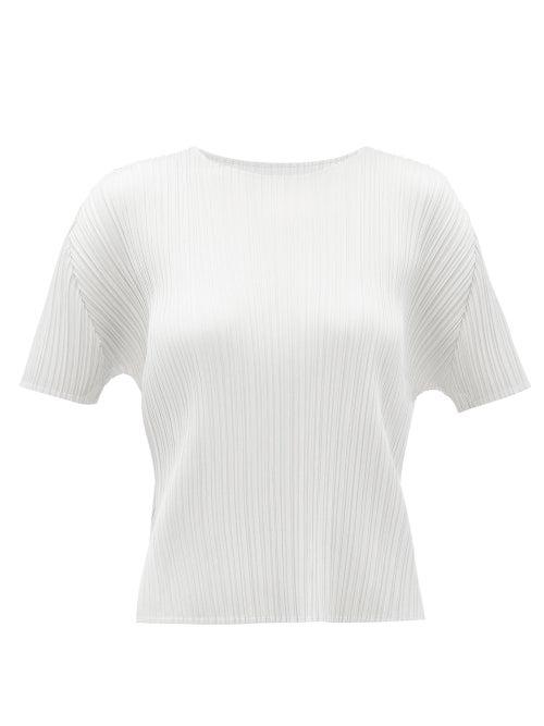 Matchesfashion.com Pleats Please Issey Miyake - Pleated T Shirt - Womens - White