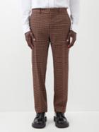 Valentino - Ministud-print Virgin-wool Suit Trousers - Mens - Brown