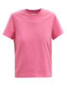 Bottega Veneta - Sunrise Logo-embroidered Cotton-jersey T-shirt - Womens - Pink