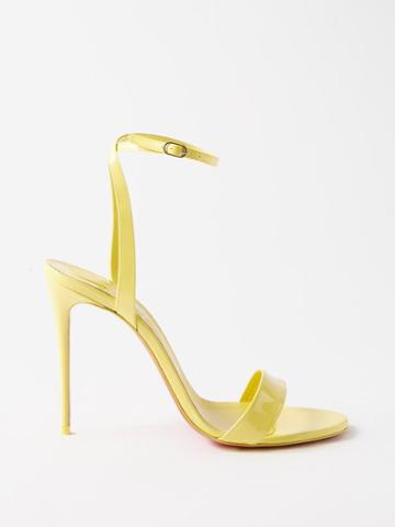 Christian Louboutin - Loubigirl 100 Patent-leather Sandals - Womens - Yellow