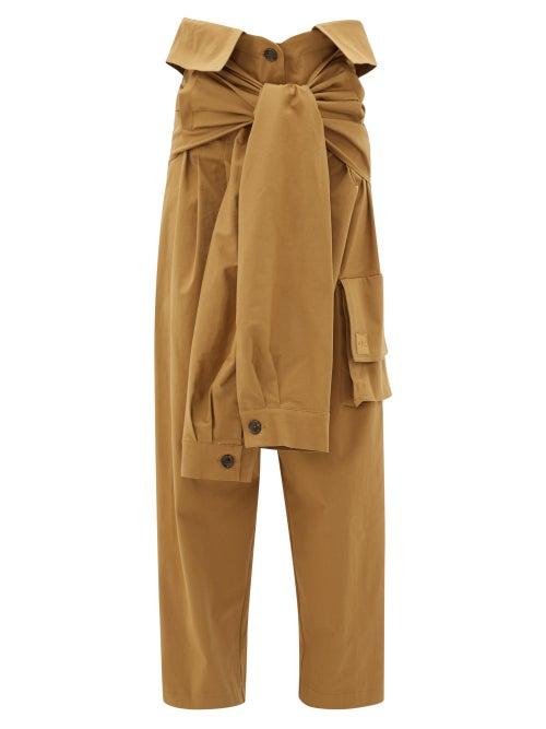 Matchesfashion.com Natasha Zinko - High-rise Straight-leg Twill Cargo Trousers - Womens - Beige