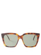 Saint Laurent - Oversized Cat-eye Acetate Sunglasses - Womens - Brown Multi