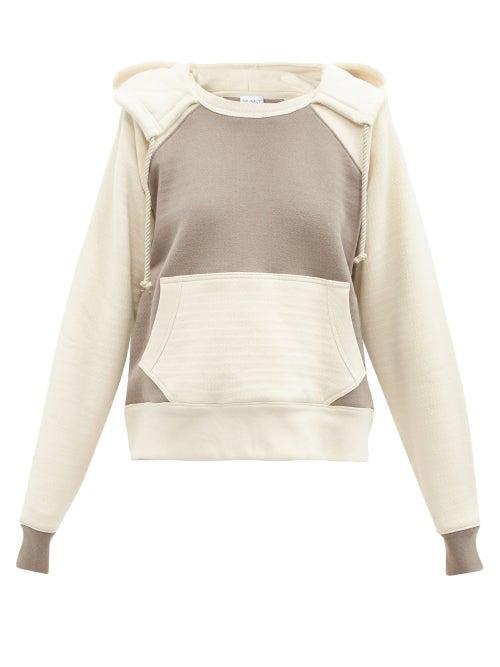 Matchesfashion.com Raey - Two-tone Double-layer Cotton Hooded Sweatshirt - Womens - Brown Multi