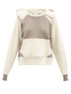 Matchesfashion.com Raey - Two-tone Double-layer Cotton Hooded Sweatshirt - Womens - Brown Multi