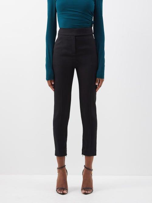 Alexandre Vauthier - Cropped Twill Slim-leg Trousers - Womens - Black