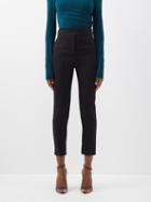 Alexandre Vauthier - Cropped Twill Slim-leg Trousers - Womens - Black