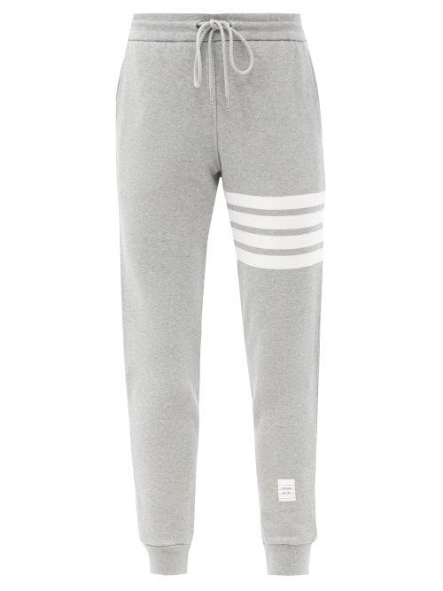Matchesfashion.com Thom Browne - Striped Cotton Track Pants - Womens - Light Grey