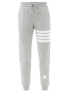 Matchesfashion.com Thom Browne - Striped Cotton Track Pants - Womens - Light Grey