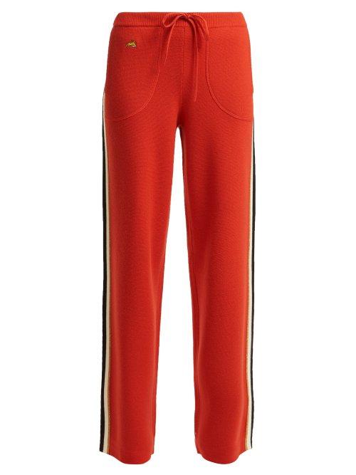 Matchesfashion.com Bella Freud - Race Merino Wool Track Pants - Womens - Red