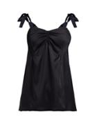Matchesfashion.com Colville - Ruched Sleeveless Satin Top - Womens - Black