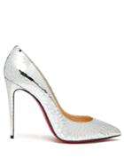 Christian Louboutin Pigalle 100 Metallic Cracked-leather Pumps