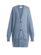 Matchesfashion.com Raey - Long Line Cashmere Grandad Cardigan - Womens - Blue