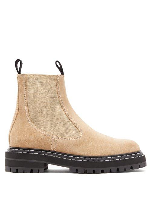 Matchesfashion.com Proenza Schouler - Suede Chelsea Boots - Womens - Beige
