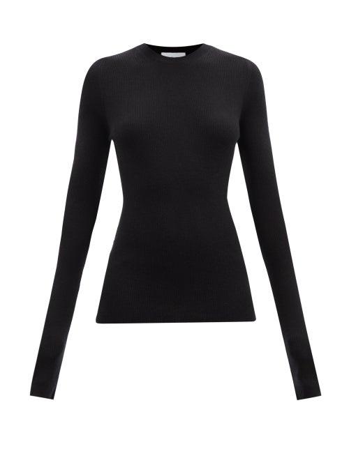 Raey - Crew-neck Fine-rib Merino Wool Sweater - Womens - Black