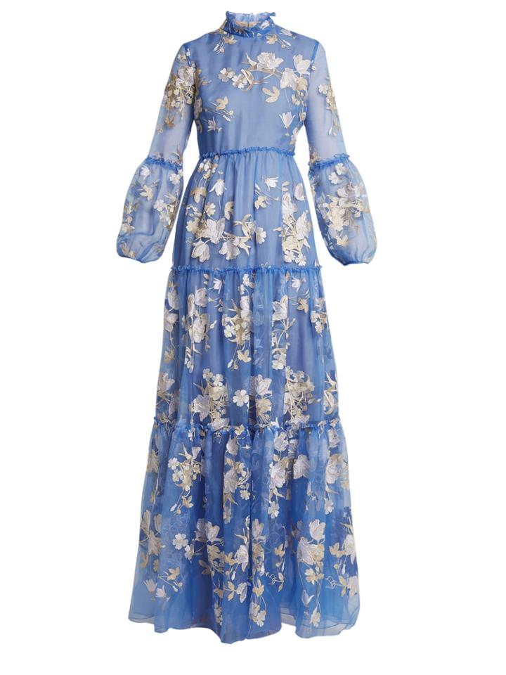 Erdem Cassandra Floral-embroidered Silk-organza Gown