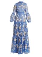 Erdem Cassandra Floral-embroidered Silk-organza Gown