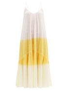 Matchesfashion.com Anaak - Rosetta Dip-dyed Cotton Maxi Dress - Womens - Orange Multi