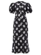 Matchesfashion.com Erdem - Antonetta Floral Fil-coup Jacquard Dress - Womens - Black Multi