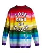 Ashish Love Sees No Colour Sequin-embellished Silk Top