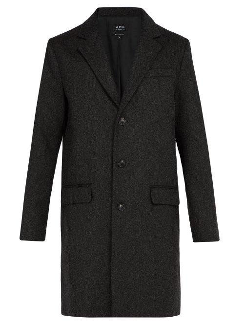 Matchesfashion.com A.p.c. - Majordome Wool Blend Overcoat - Mens - Grey