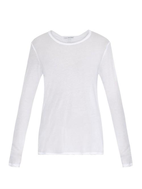 James Perse Cross-back Long-sleeved Jersey T-shirt