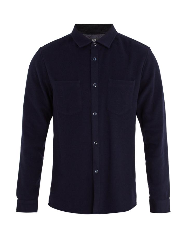 A.p.c. Fitz Single-cuff Wool-blend Felt Shirt