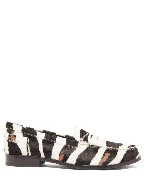 Matchesfashion.com Tod's - X Alber Elbaz Zebra-stripe Calf Hair Loafers - Womens - Black White