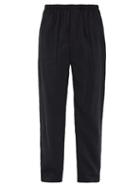 Matchesfashion.com Lemaire - Washed Silk Blend Trousers - Mens - Navy