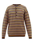 Loewe - Striped Wool Henley Sweater - Mens - Multi