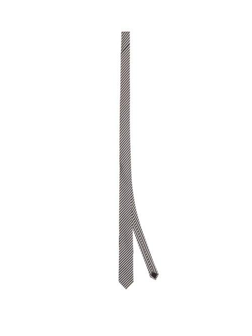 Matchesfashion.com Saint Laurent - Striped Silk Twill Tie - Mens - Black White