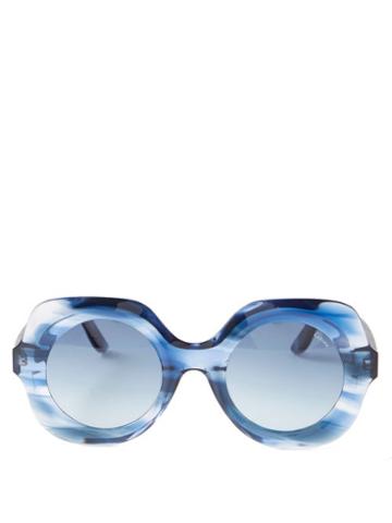 Lapima - Paula Oversized Square Acetate Sunglasses - Womens - Blue