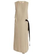 Matchesfashion.com Raey - Hidden-belt Pleated Dress - Womens - Grey