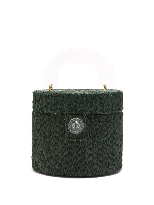 Matchesfashion.com Shrimps - Lydia Acetate-handle Raffia Bag - Womens - Green