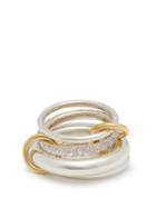 Matchesfashion.com Spinelli Kilcollin - Luna Diamond, Gold & Sterling Silver Ring - Womens - Silver