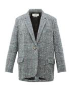 Matchesfashion.com Isabel Marant Toile - Korix Single Breasted Checked Boucl Blazer - Womens - Light Blue