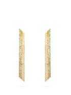Matchesfashion.com Lynn Ban - Waterfall Sapphire & Gold Plated Earrings - Womens - Green